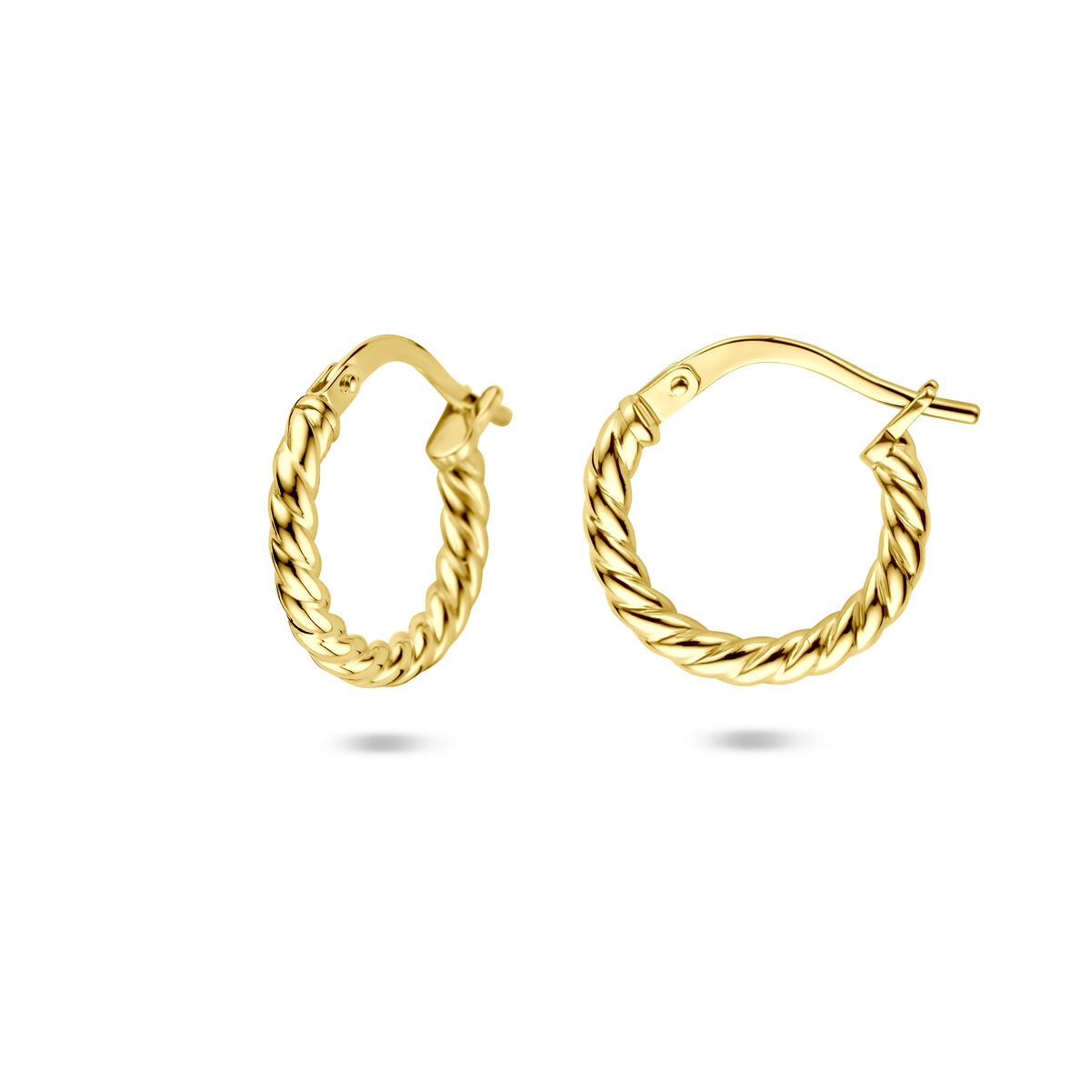Złote kolczyki damskie – 14k skręcane zapięcie Silgold 2mm
