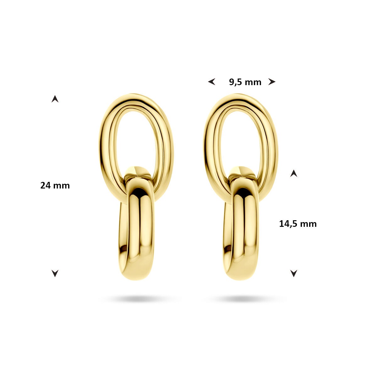Złote kolczyki 14k żółte złoto 24 mm