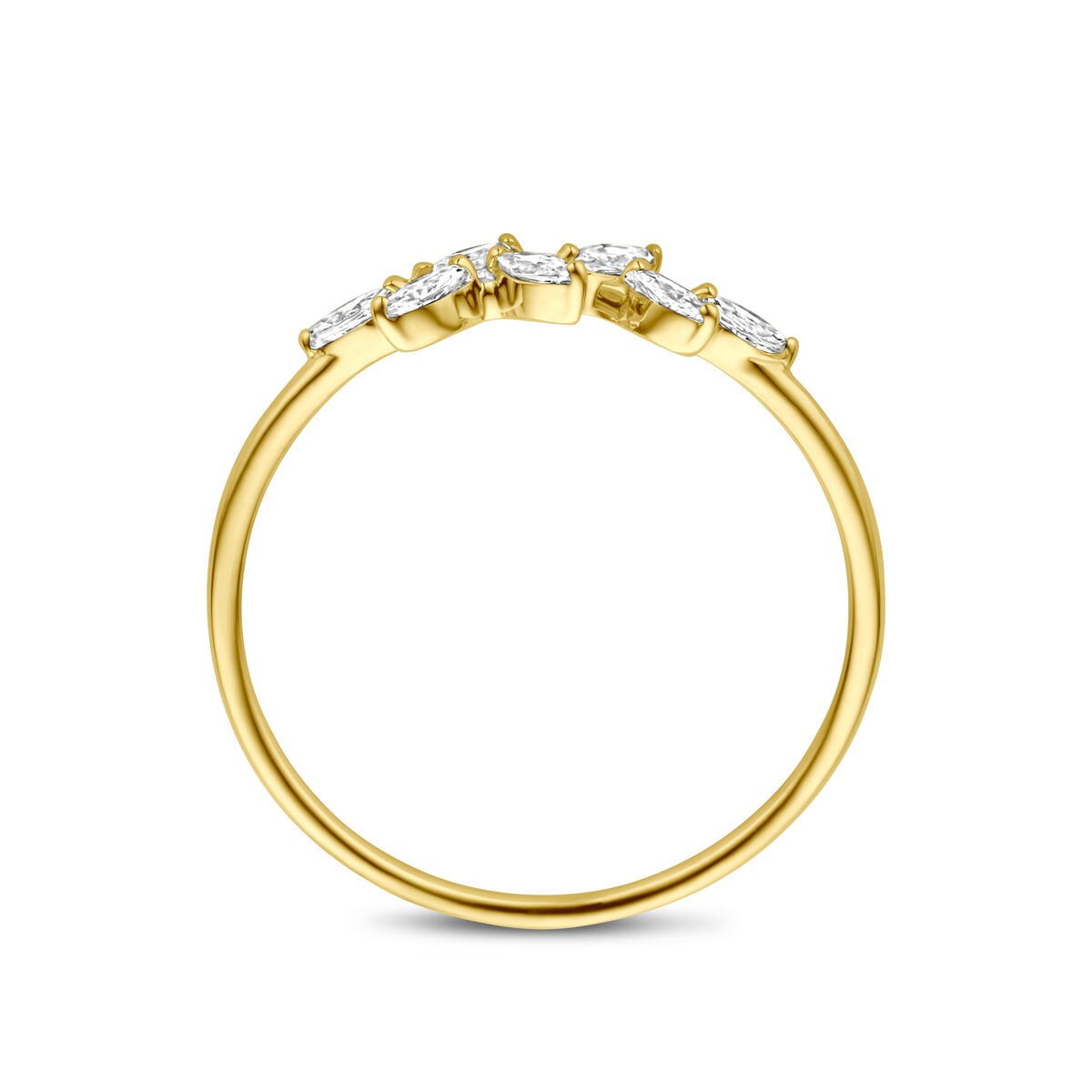 14k złoty damski pierścionek z owalną cyrkonią – 4 mm
