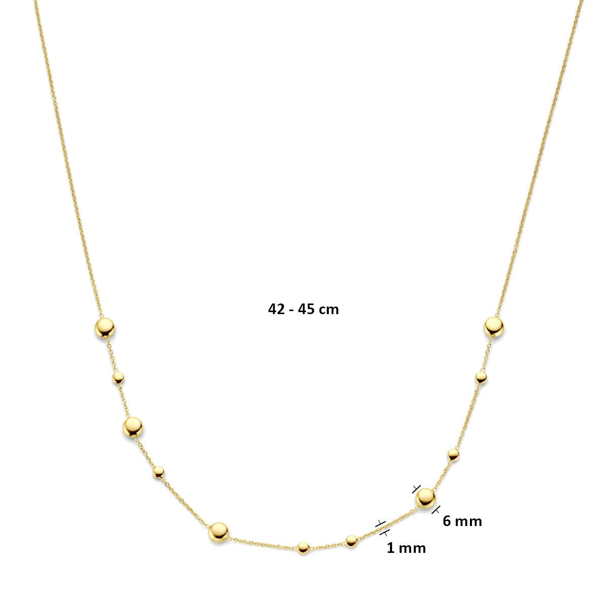 naszyjnik 42 - 45 cm 14K żółte złoto