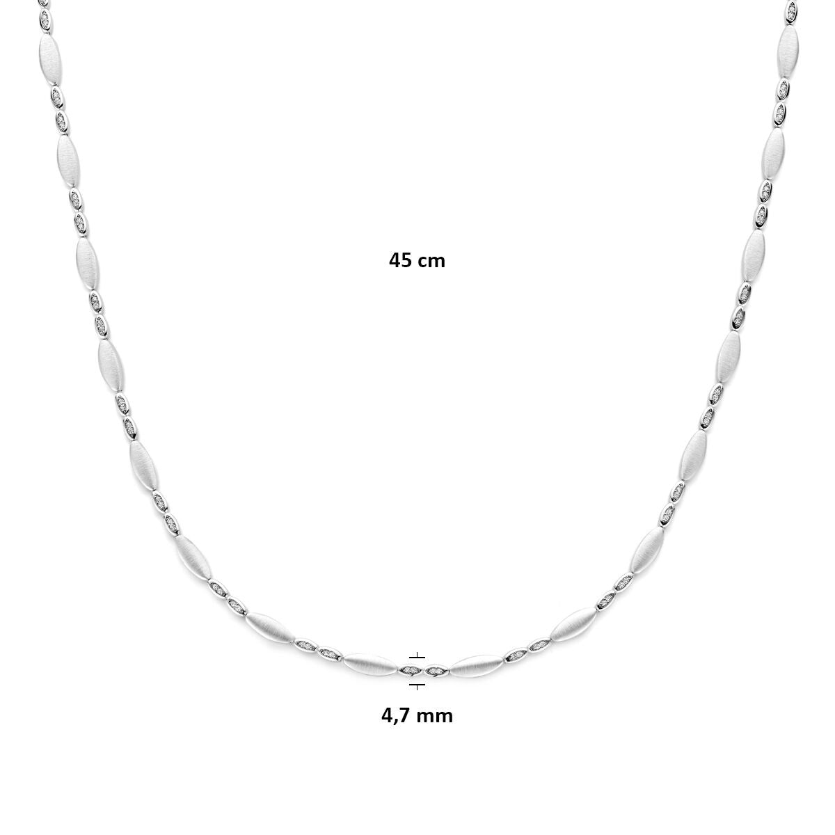 Srebrny naszyjnik z cyrkonią damski 4,7 mm 45 cm