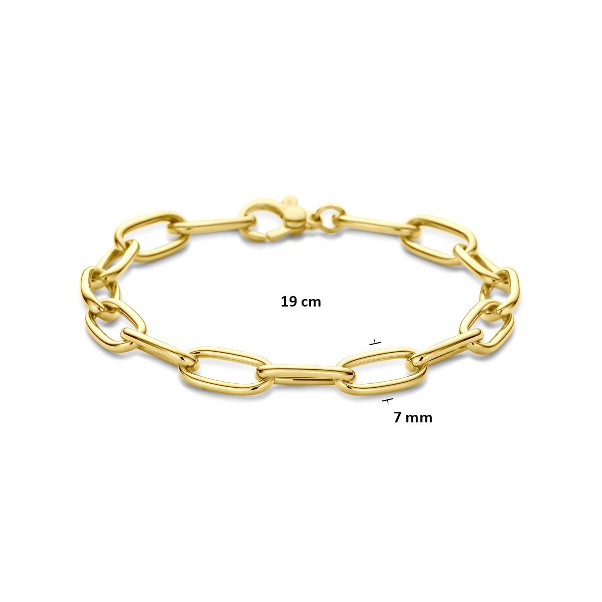 14k żółte złoto bransoletka z ogniwami – 7 mm