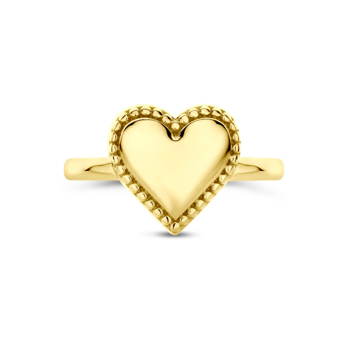14k geelgouden ring met hartje