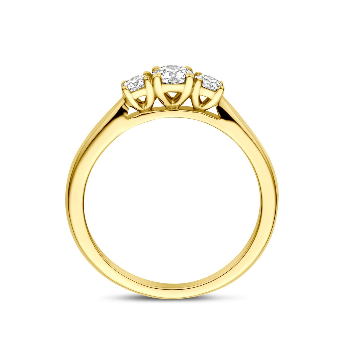 14k Żółte złoto pierścionek z 0.45ct diamentem hodowanym w laboratorium