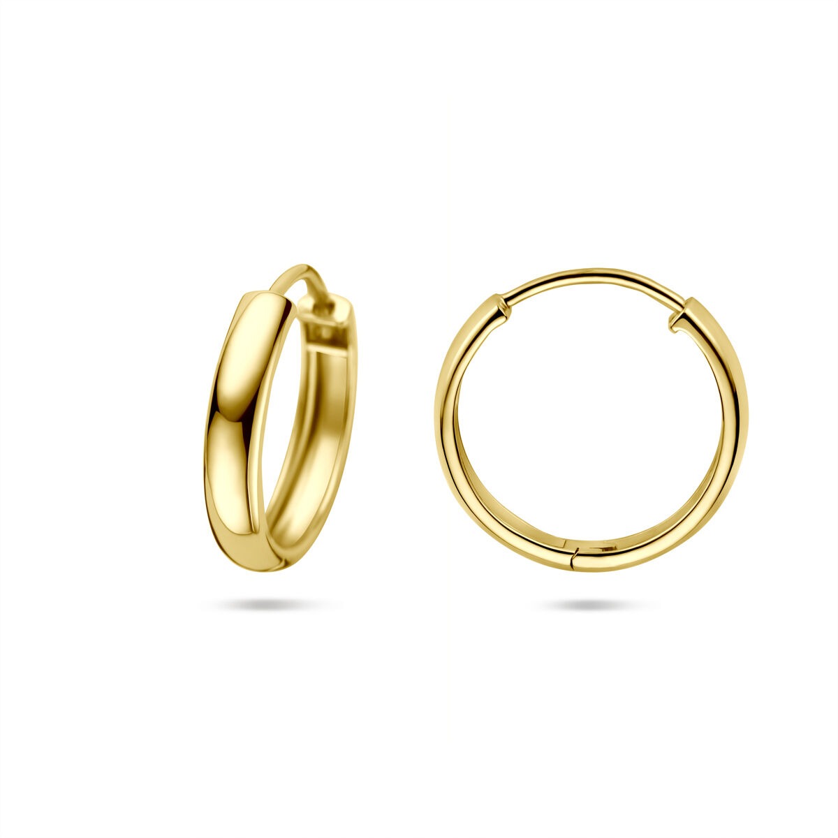 Złote kolczyki koła damskie 14k z zapięciem na zawias