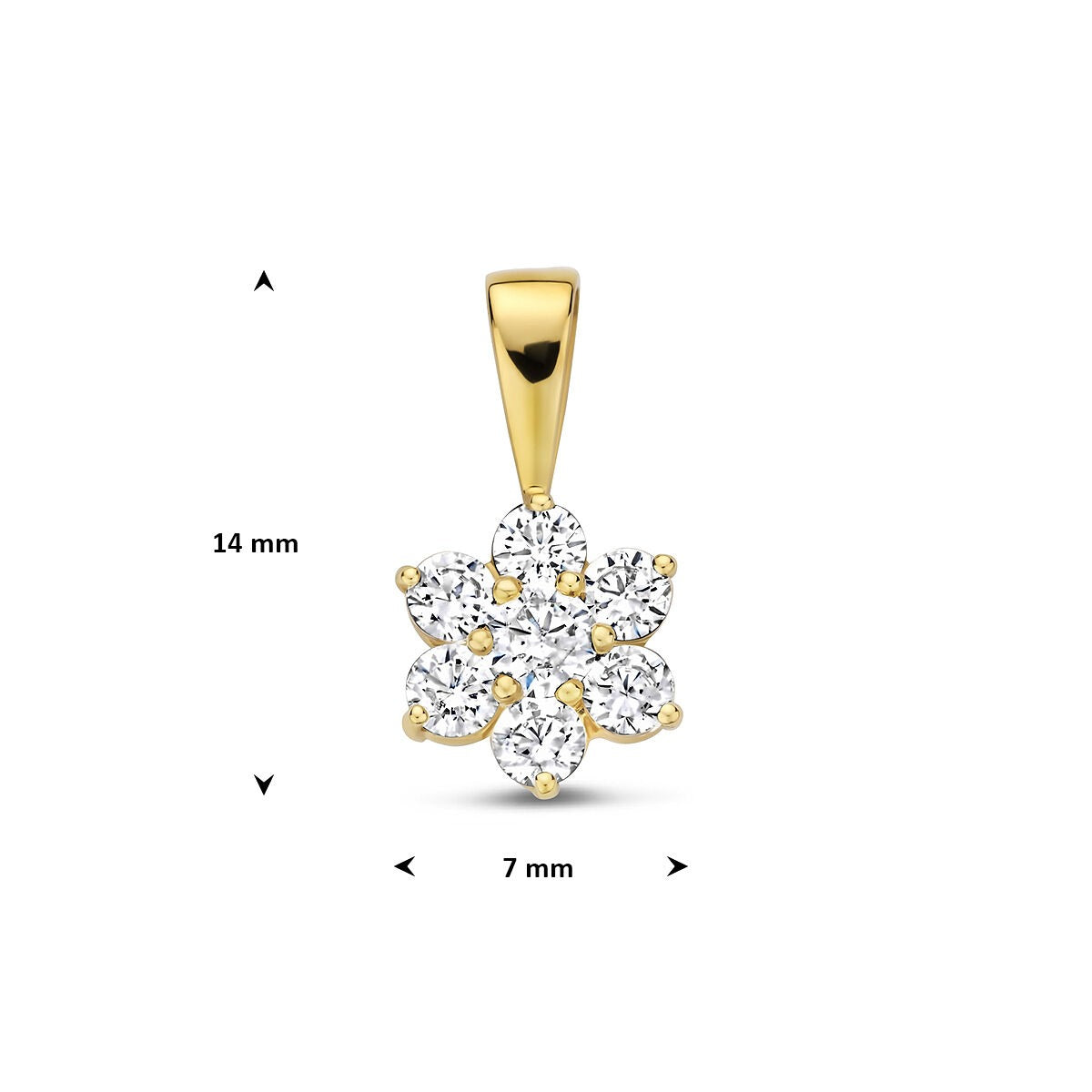 Złoty wisiorek z cyrkonią – 14k, styl entourage