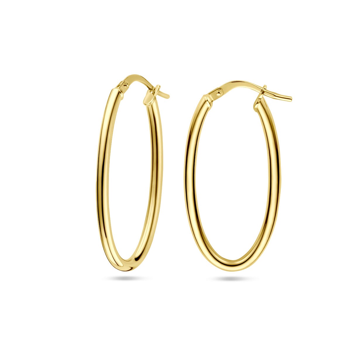 14k żółte złoto kolczyki koła z srebrnym rdzeniem – 34x2mm