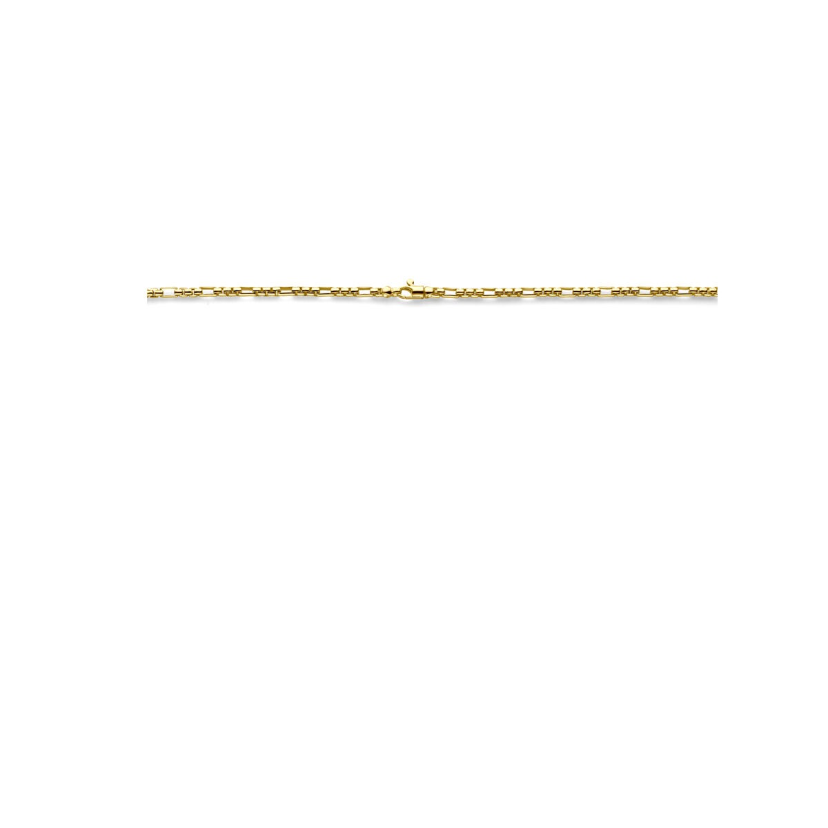 14k żółte złoto damski naszyjnik z srebrnym rdzeniem – 45 cm