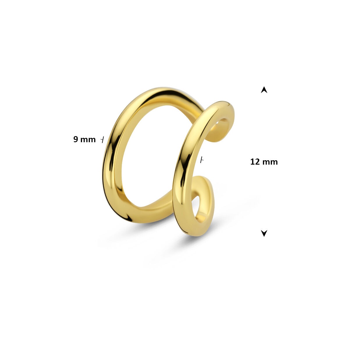 Pozłacany srebrny ear cuff – wyrazisty design bez przekłucia