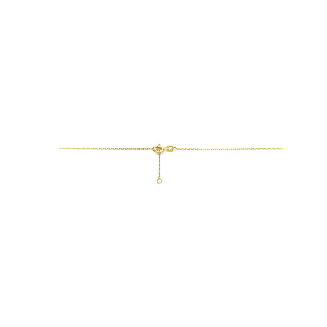 14k gouden dames ketting met cirkel en diamant – 43-45 cm