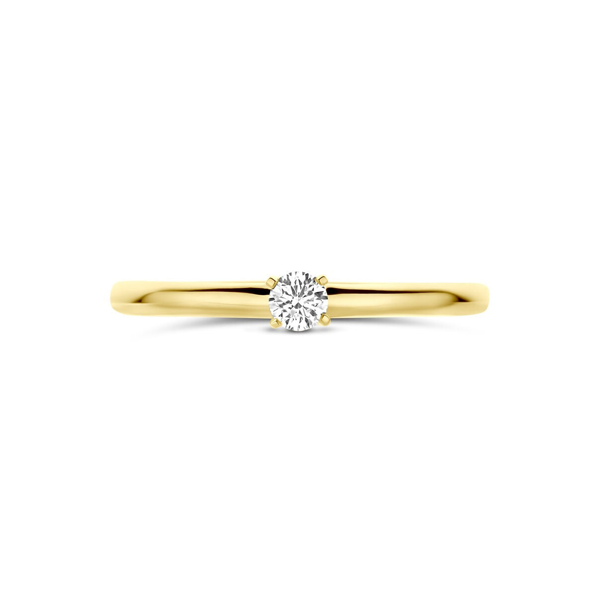 14k Żółte złoto pierścionek z 0.10ct diamentem hodowanym w laboratorium