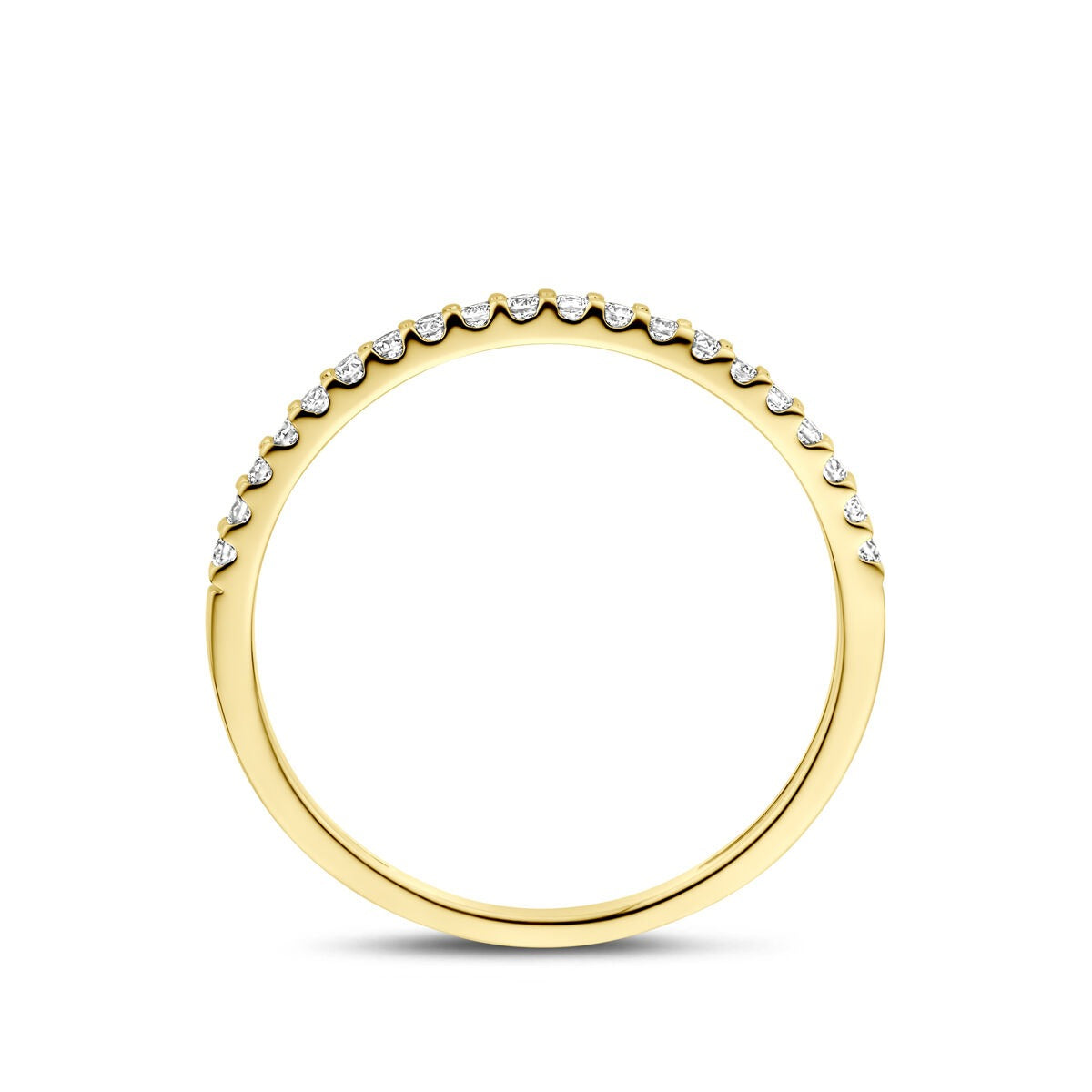 14k Żółte złoto pierścionek z 0.15ct diamentem hodowanym w laboratorium