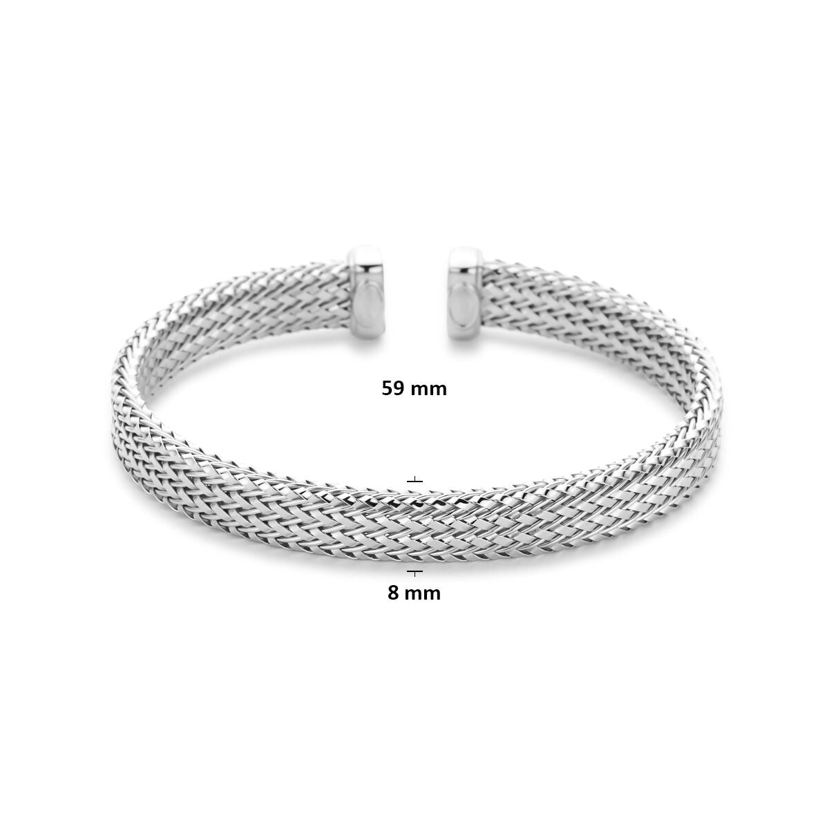 Rodowany 925 srebrny bransoletka 59 x 8 mm