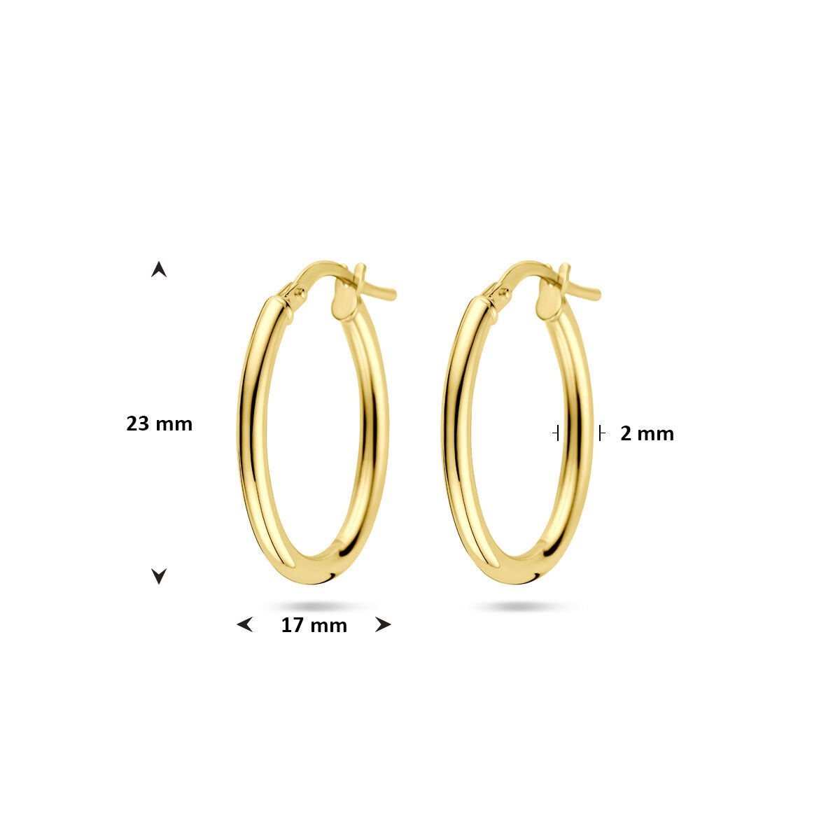 14k żółte złoto kolczyki koła z srebrnym rdzeniem – Silgold