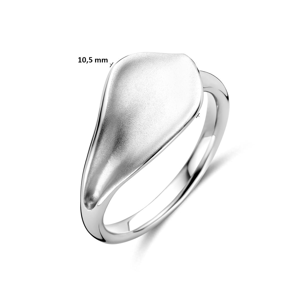 Rodowany srebrny damski pierścionek – 10,5 mm szeroki