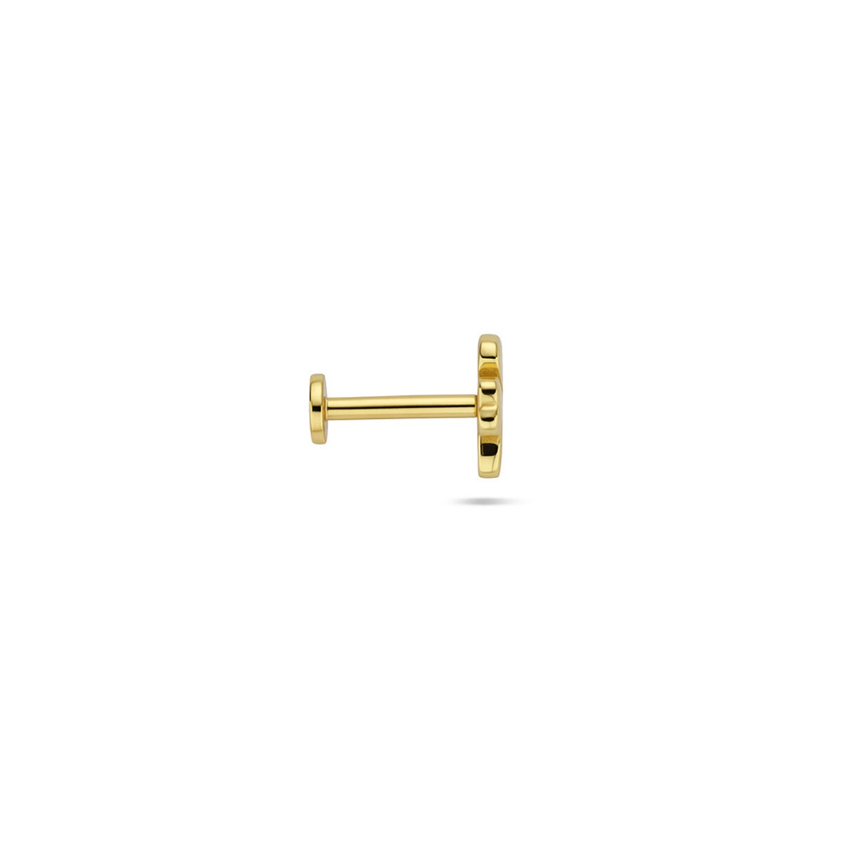 Pozłacany srebrny piercing płaski klawisz – 925 srebro