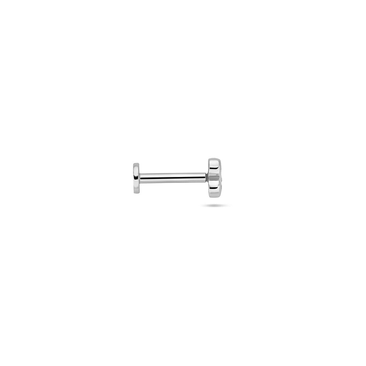 Srebrny piercing flat back z cyrkonią – rodowany 925