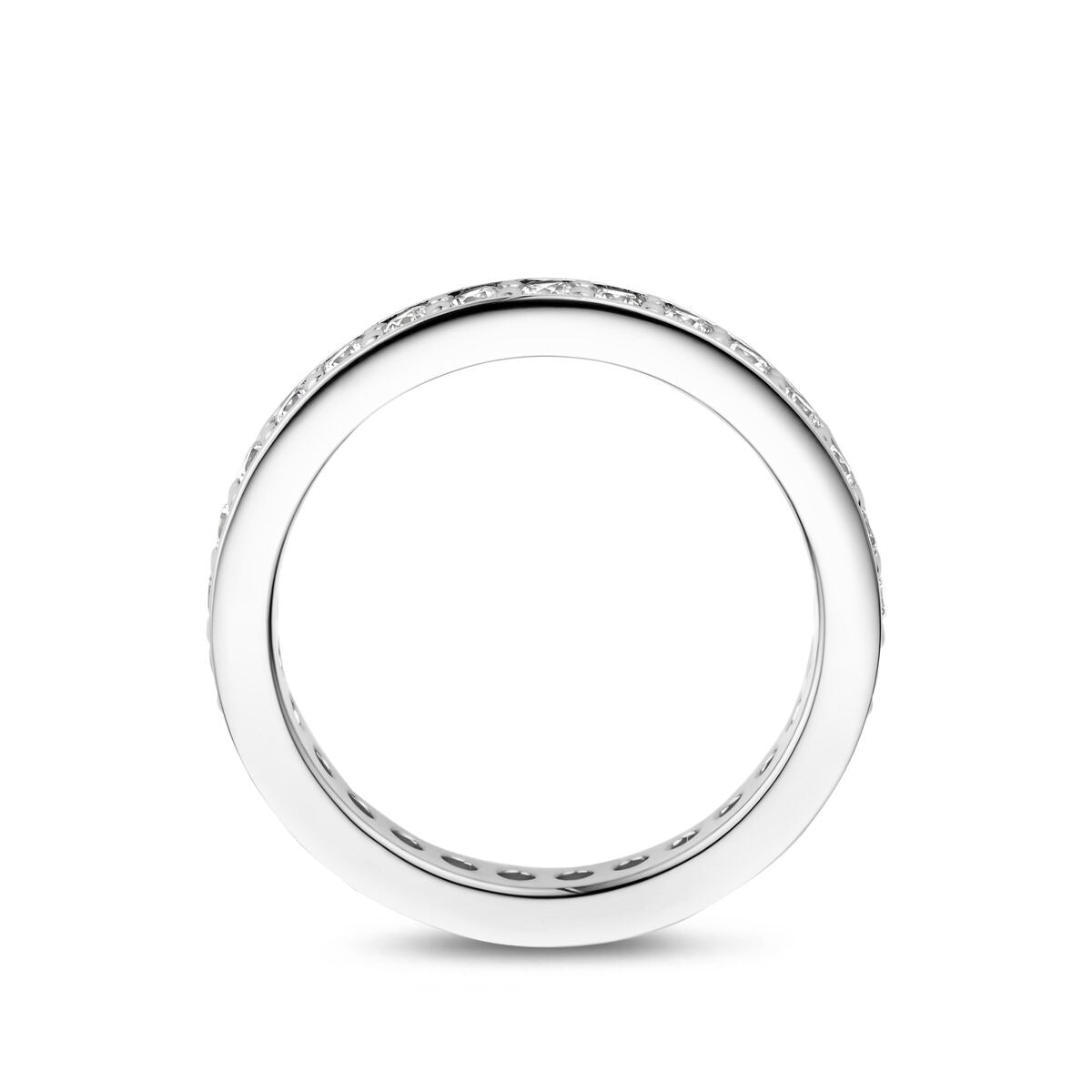 Rodowany pierścionek ze srebra 925 z cyrkonią 2.9 mm