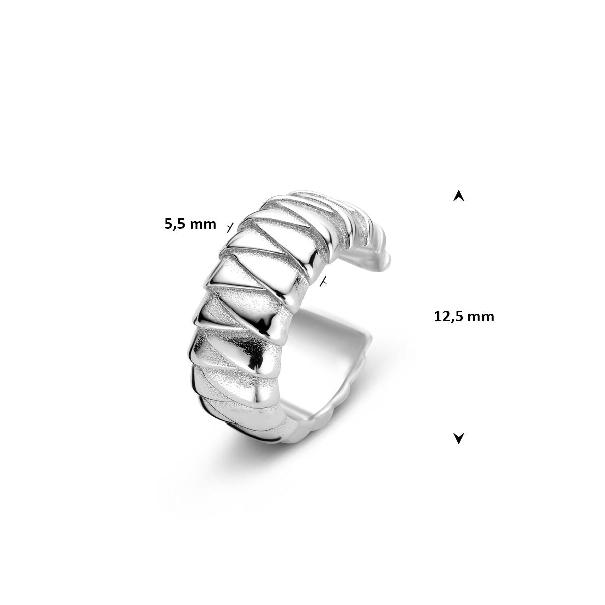 Srebrny ear cuff – rodowany 925 srebro