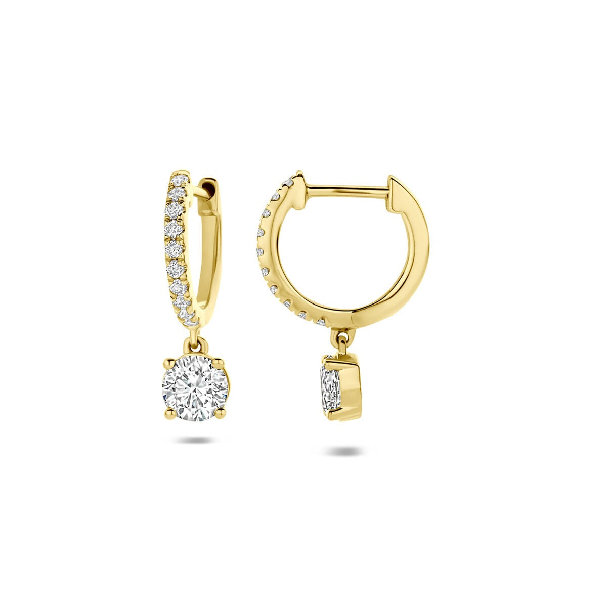 14k żółte złoto kolczyki koła z diamentem lab grown 2.48ct