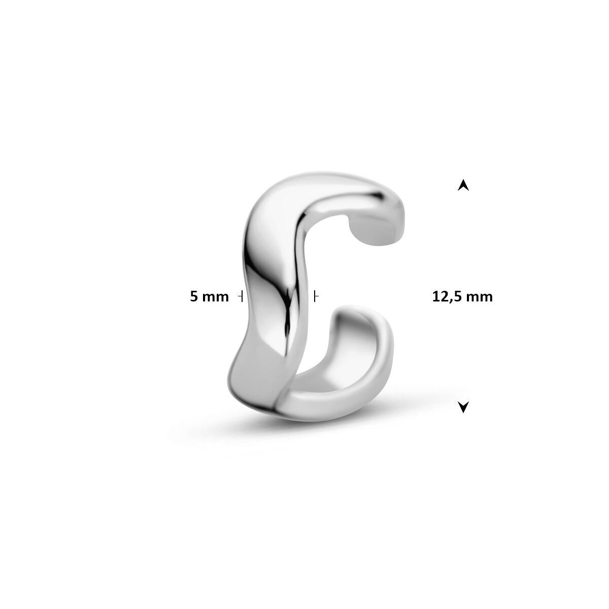 Srebrny ear cuff – rodowany srebro 925