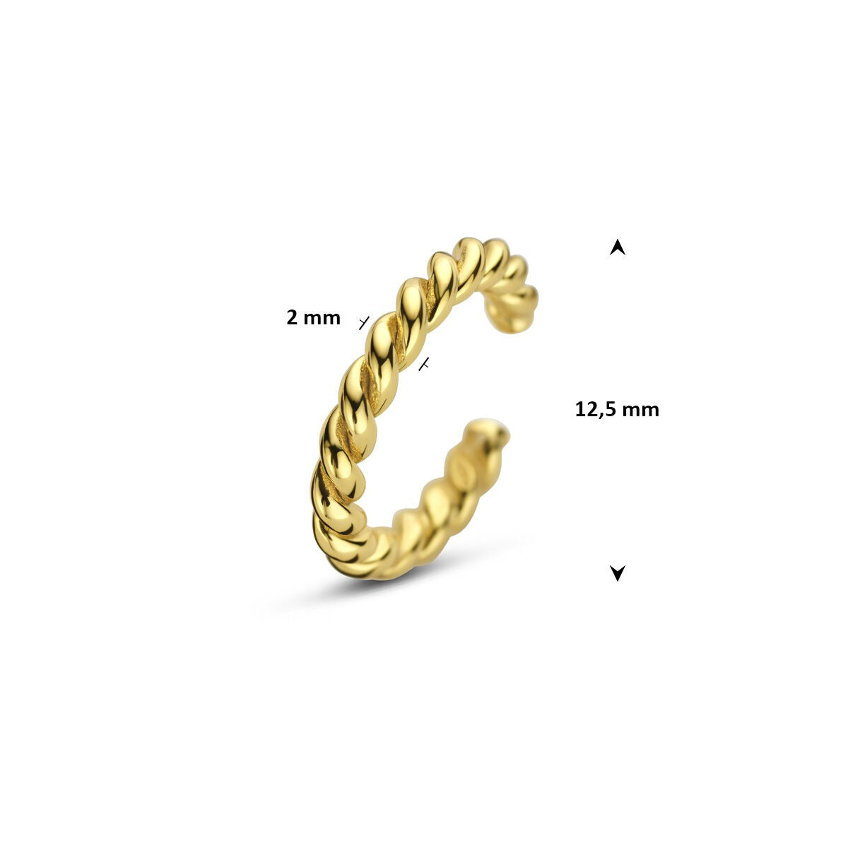 Pozłacany srebrny ear cuff – minimalistyczny złoty akcent bez przekłucia