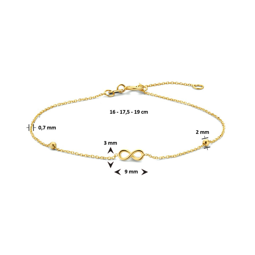 9k Geelgouden Armband Infinity