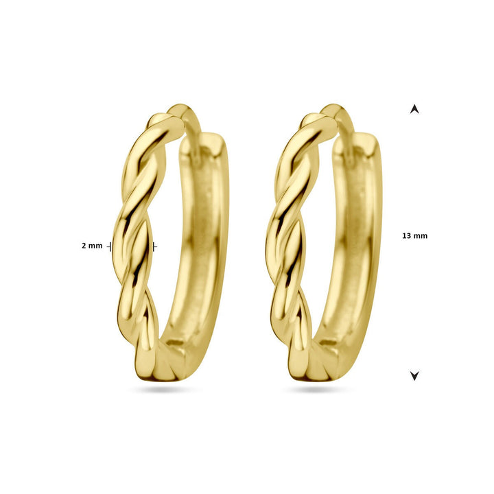 Verguld Zilveren Klapoorringen – Gedraaid 13x2 mm