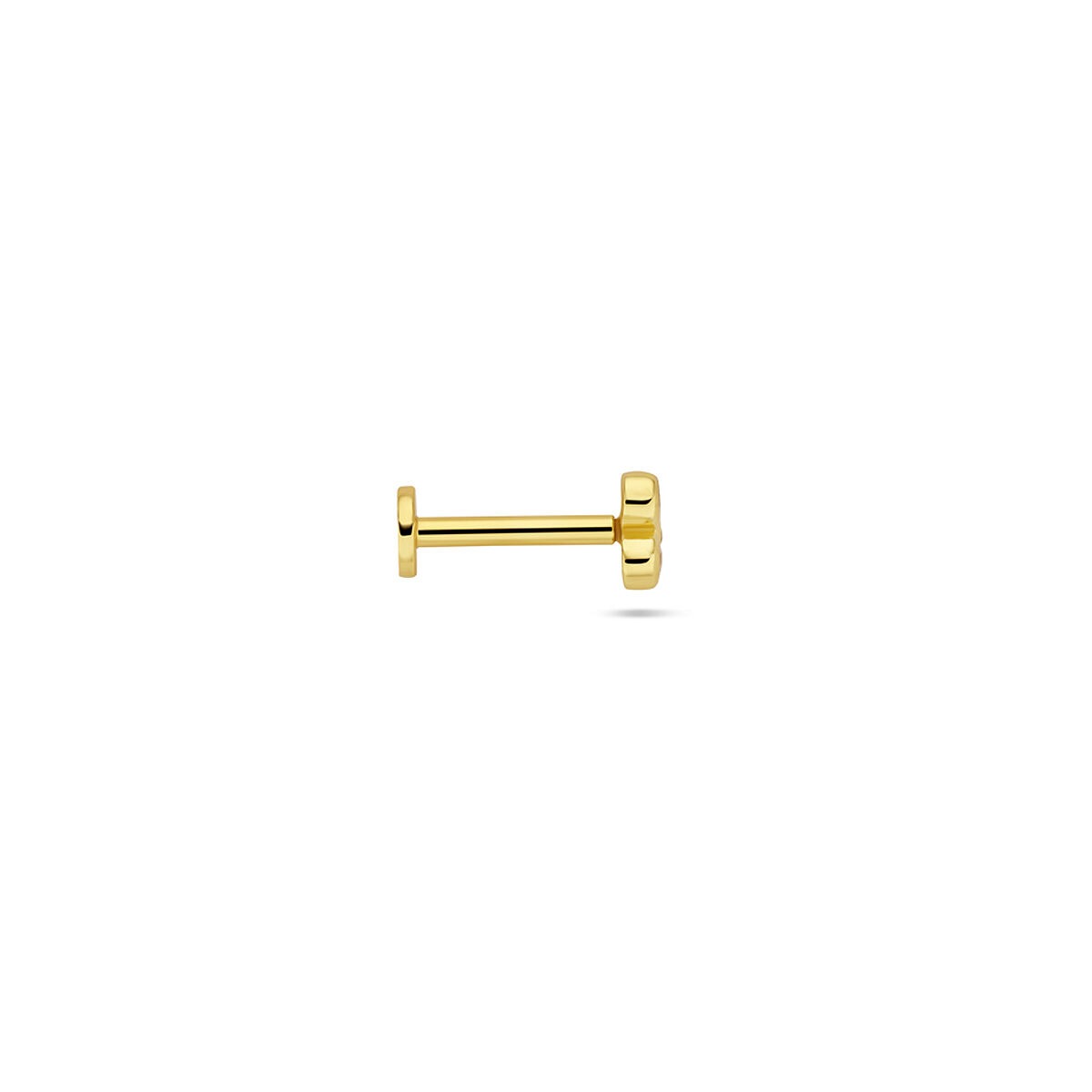 Pozłacany srebrny piercing z płaskim tyłem z cyrkonią – 925 srebro