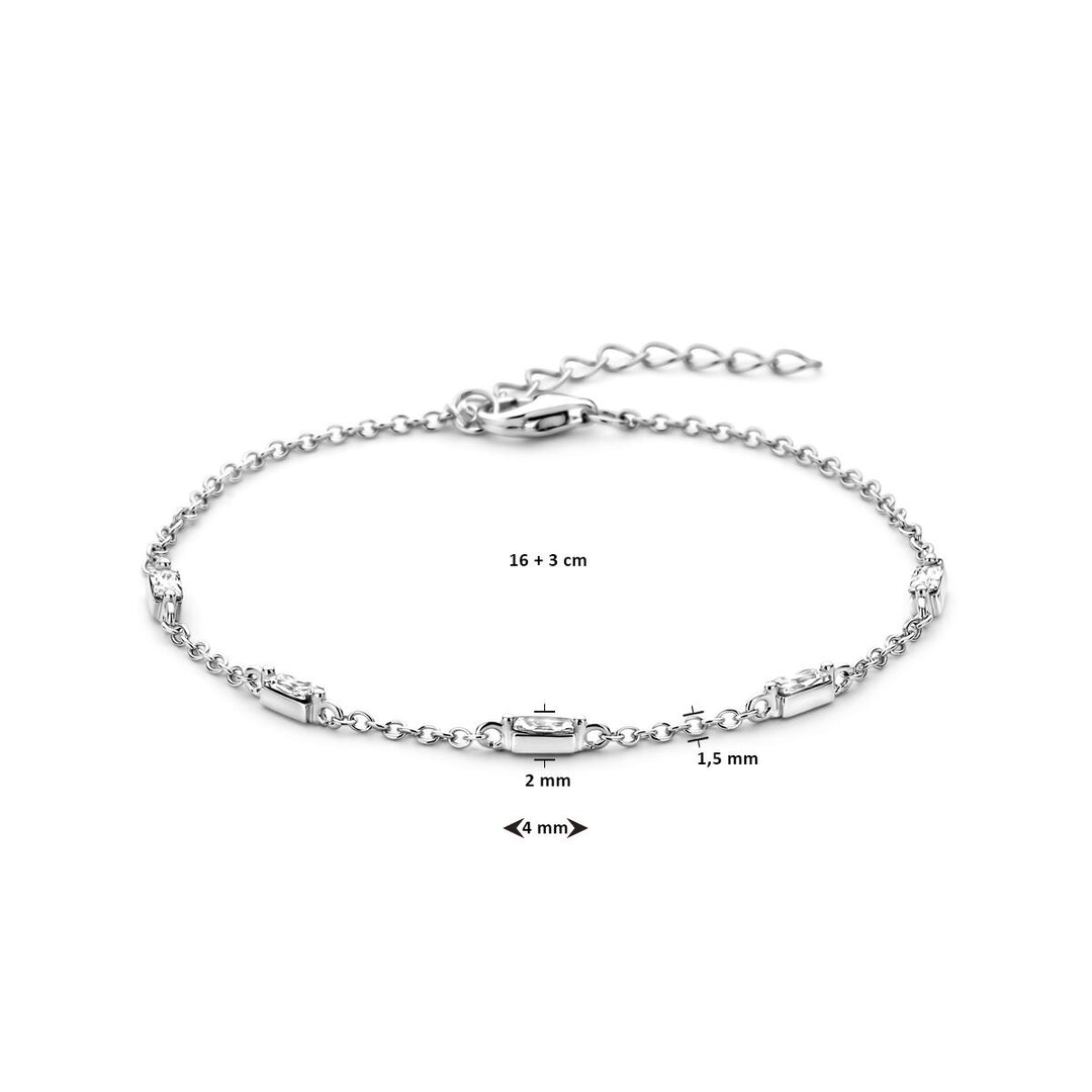 Zilveren armband met zirkonia – gerhodineerd 925 zilver
