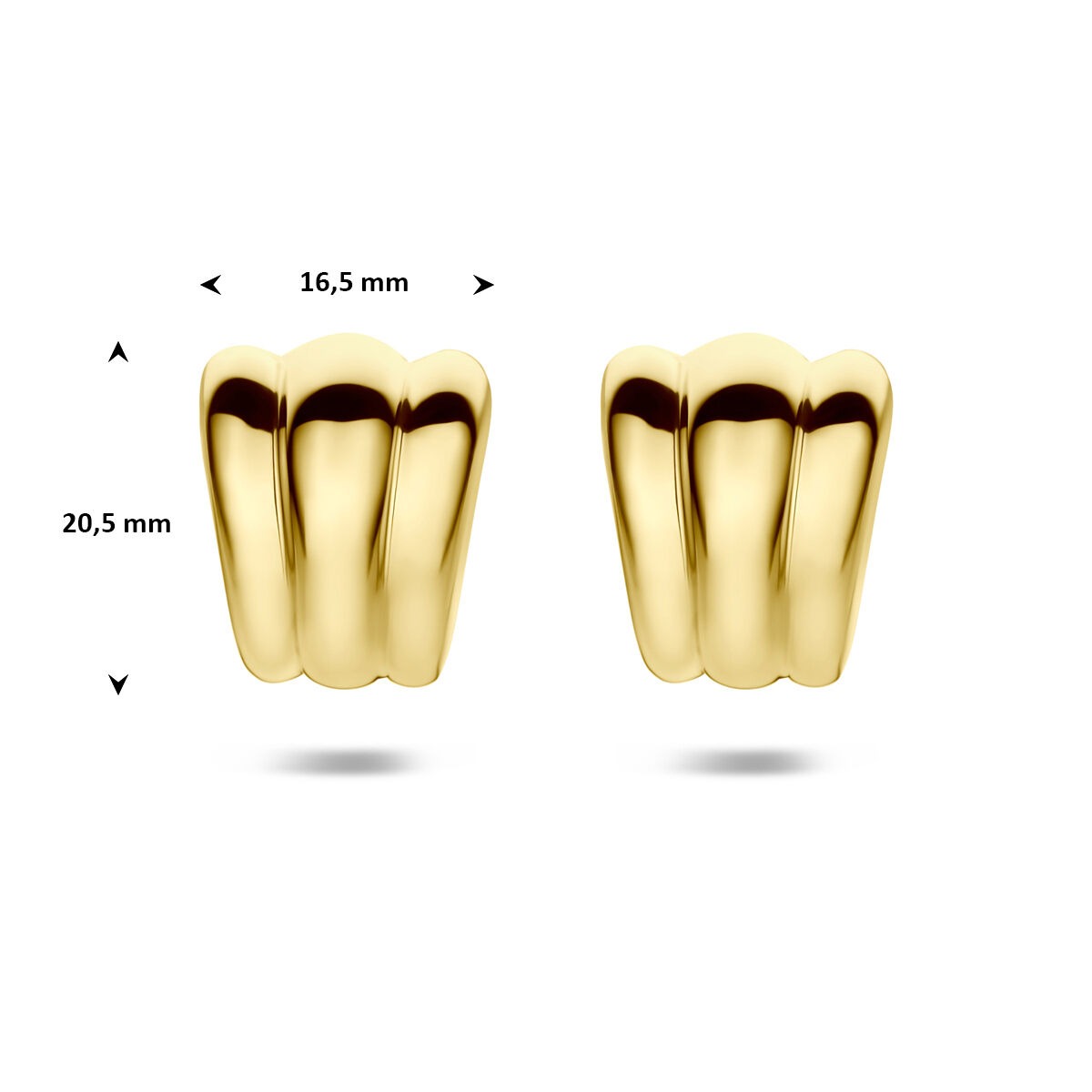 Pozłacane 925 Srebrne Kolczyki Wkrętki 20,5 x 16,5 mm Damski
