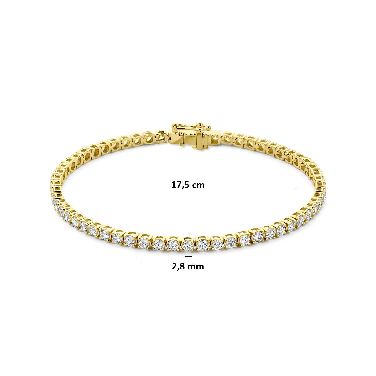 14k Złota bransoletka tenisowa z diamentem hodowanym w laboratorium