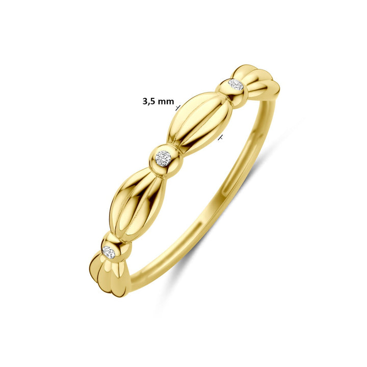 Gouden damesring met zirkonia – 14k geelgoud