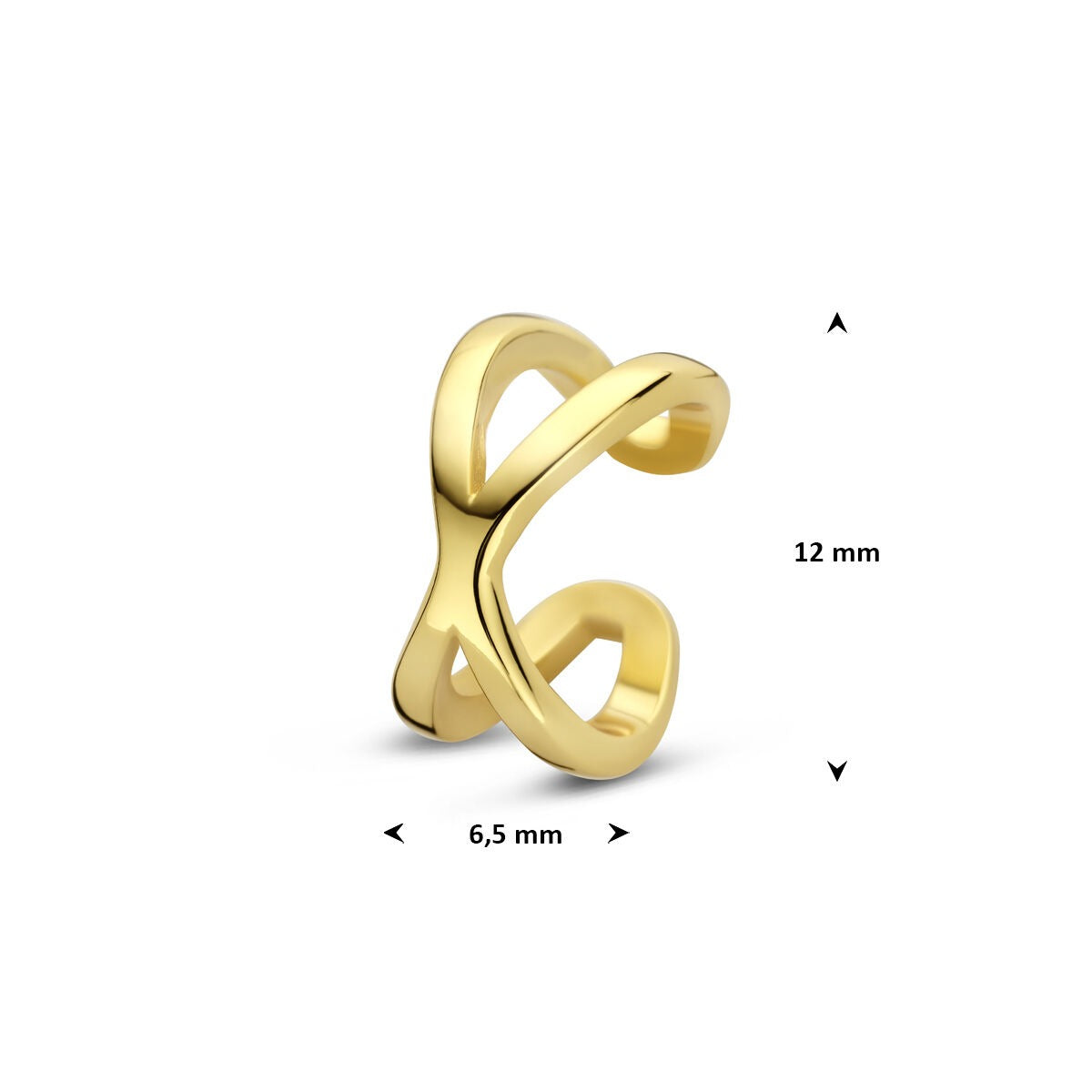 Pozłacany 925 srebrny ear cuff żółty
