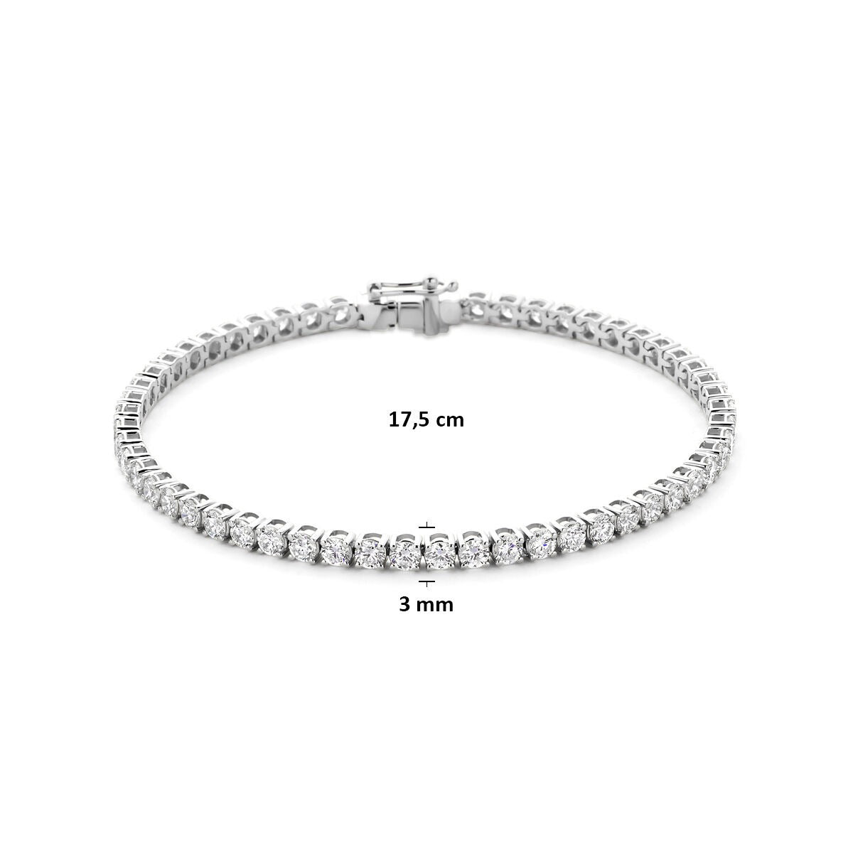 14k bransoletka tenisowa z białego złota z diamentem hodowanym w laboratorium