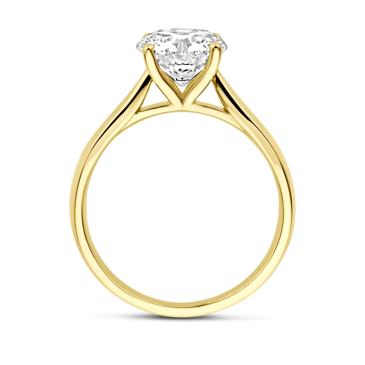 14k żółte złoto pierścionek z 2.00ct diamentem hodowanym w laboratorium