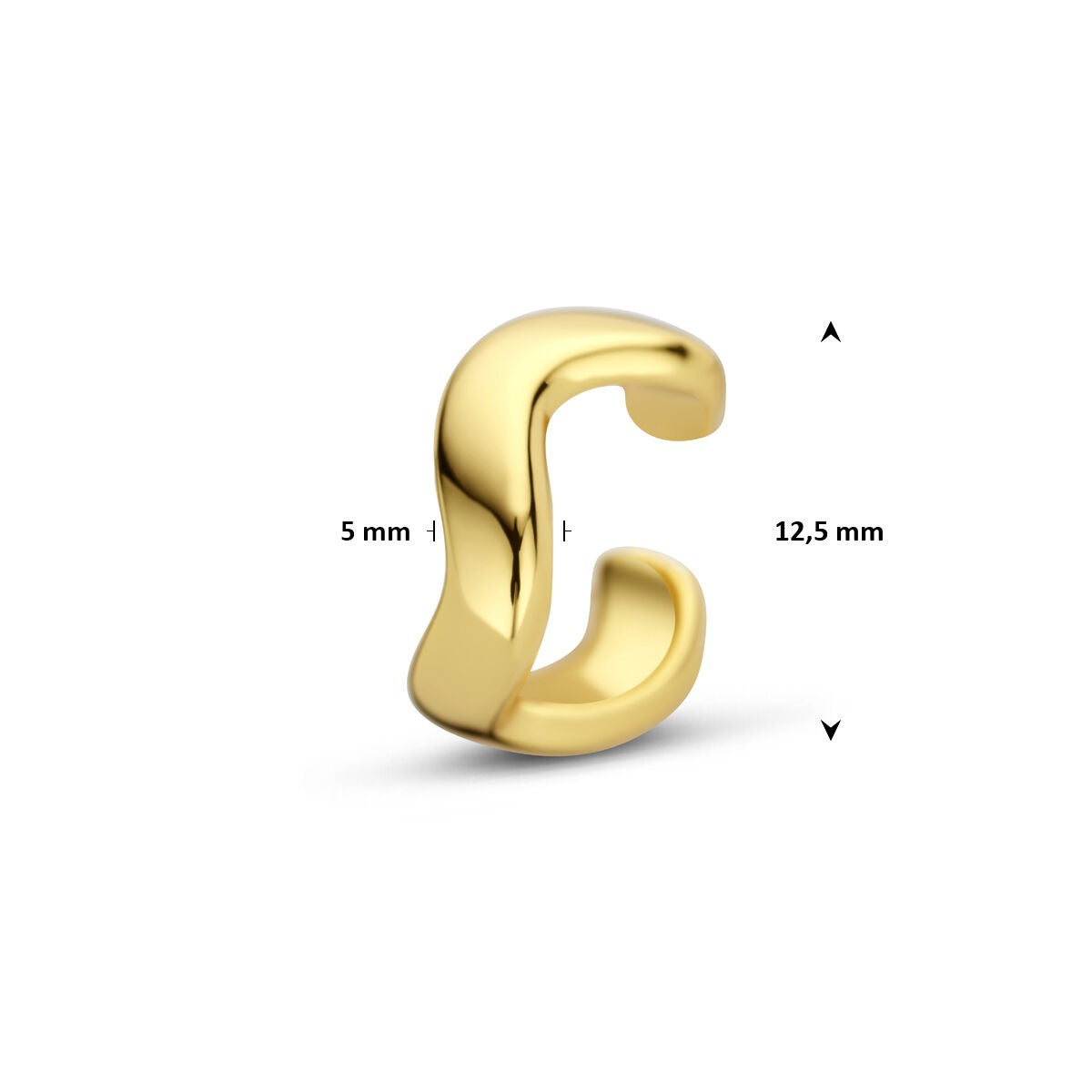 Pozłacany srebrny ear cuff – wyrafinowany złoty detal bez przekłucia