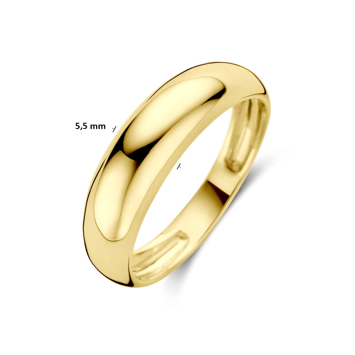 14k żółte złoto damski pierścionek 5.5mm szeroki
