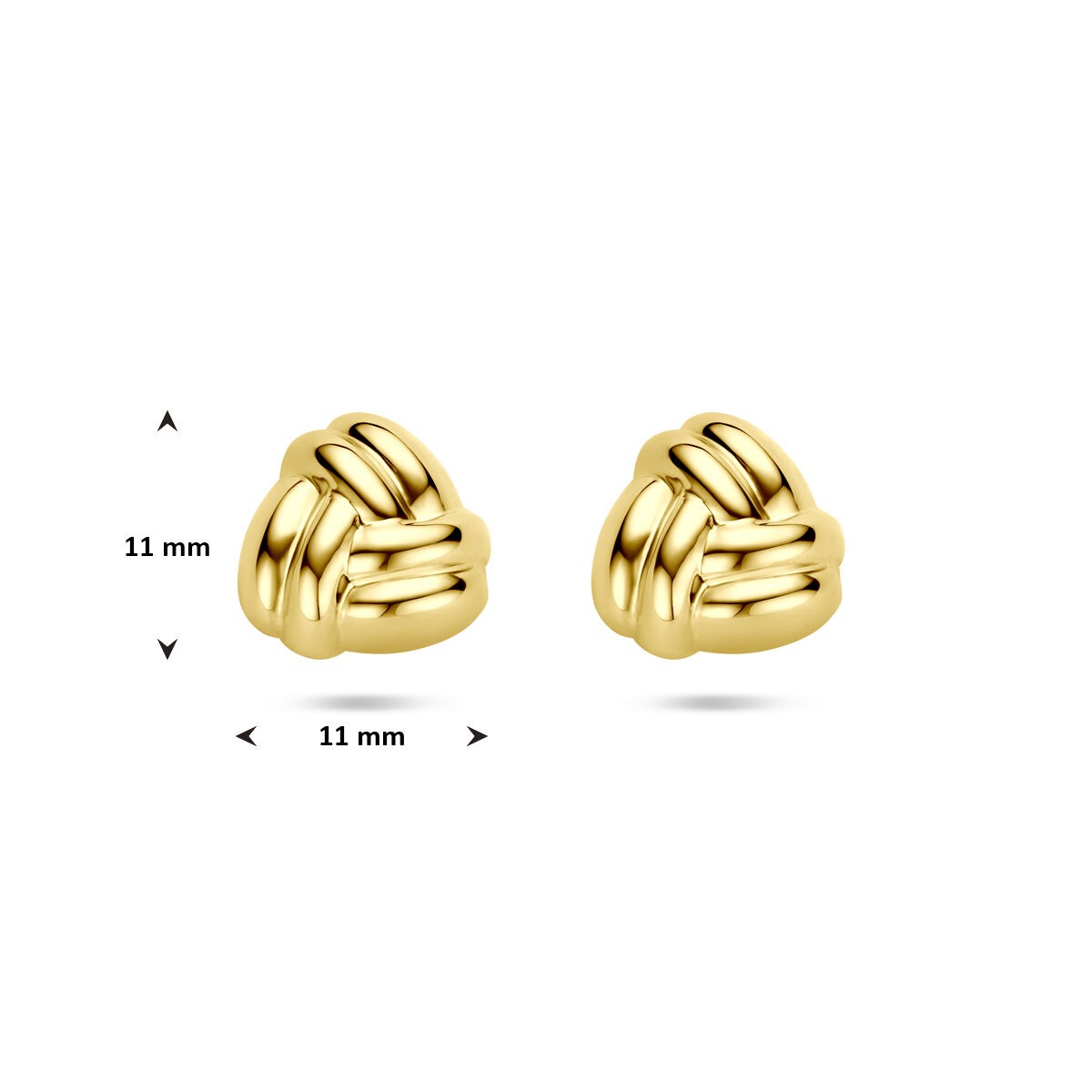 14k żółte złoto kolczyki wkrętki damski 11 mm
