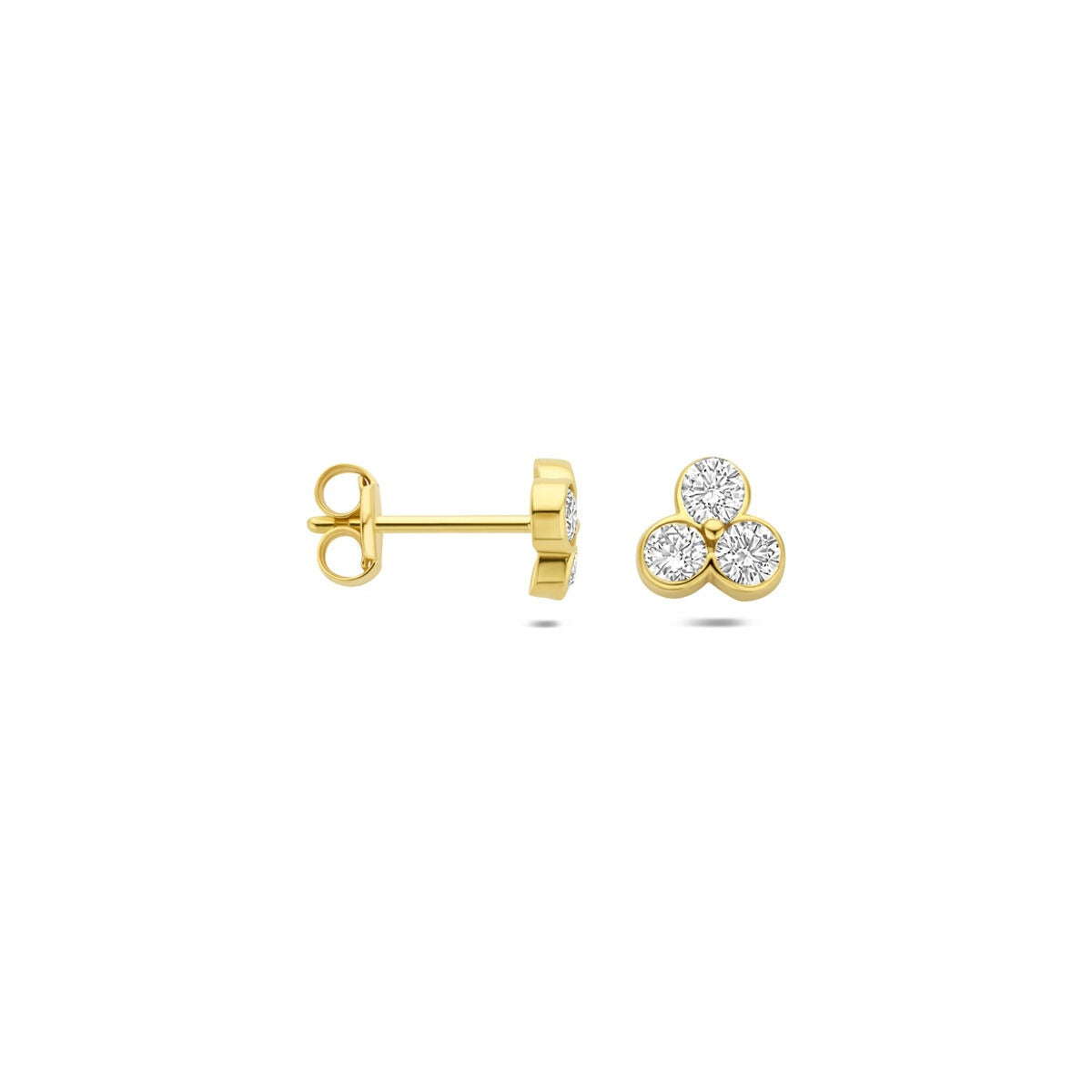 14k żółte złoto kolczyki wkrętki z diamentem hodowanym w laboratorium 0,52 ct
