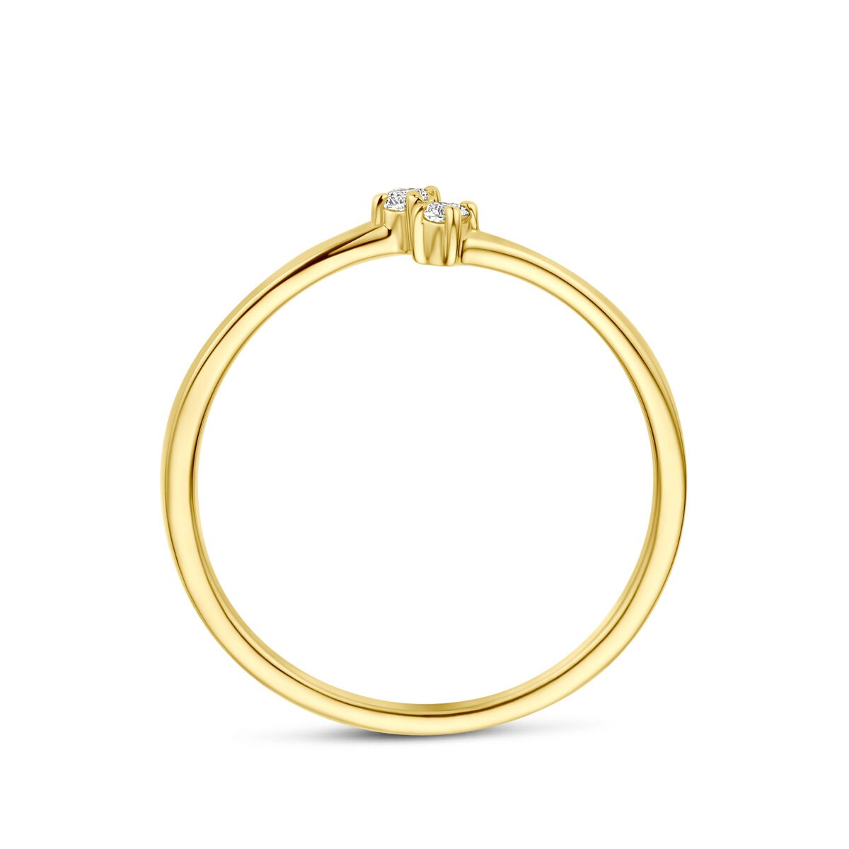14k Żółte Złoto Pierścionek z Diamentem 0,05 ct