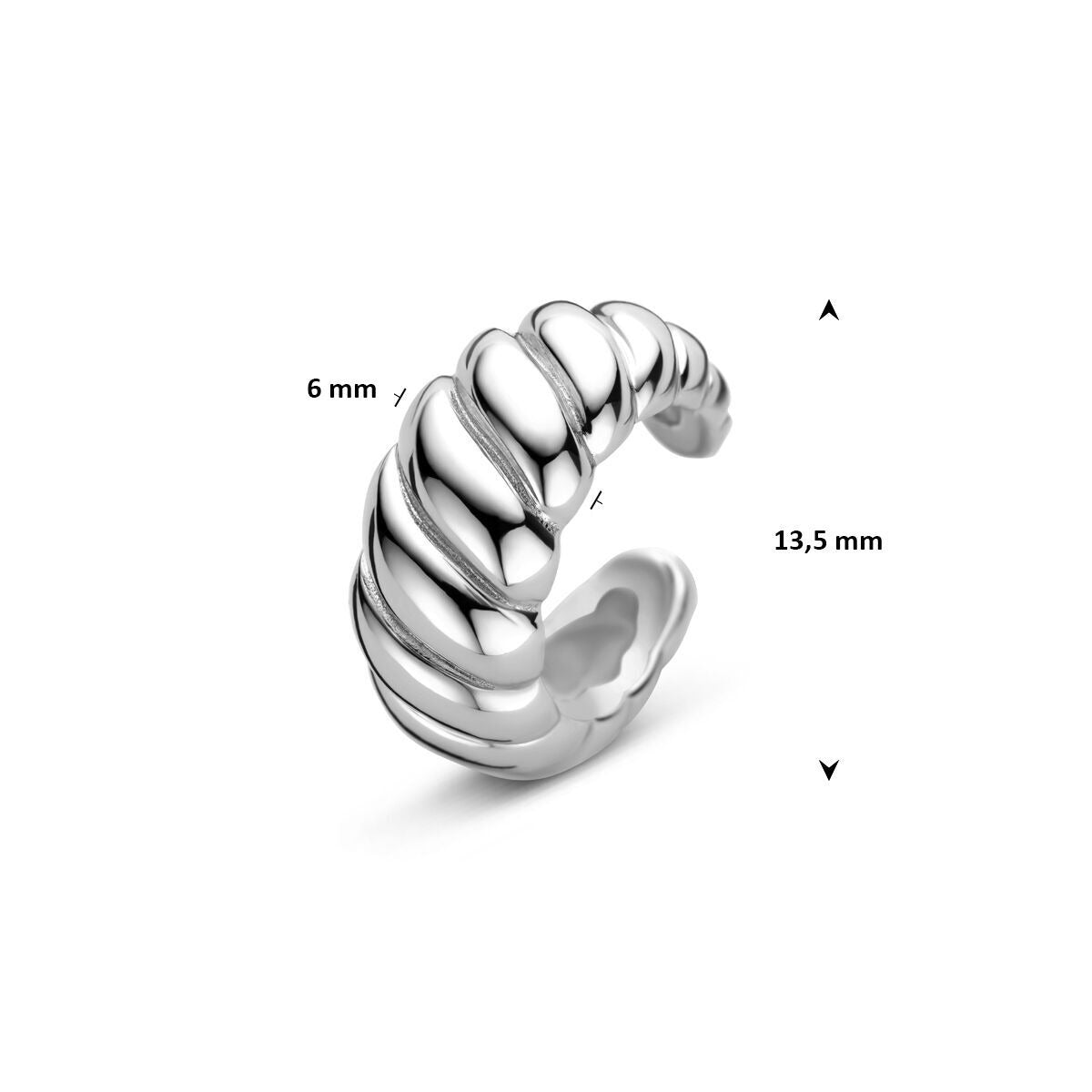 Srebrny ear cuff – rodowany 925, 13.5x6mm