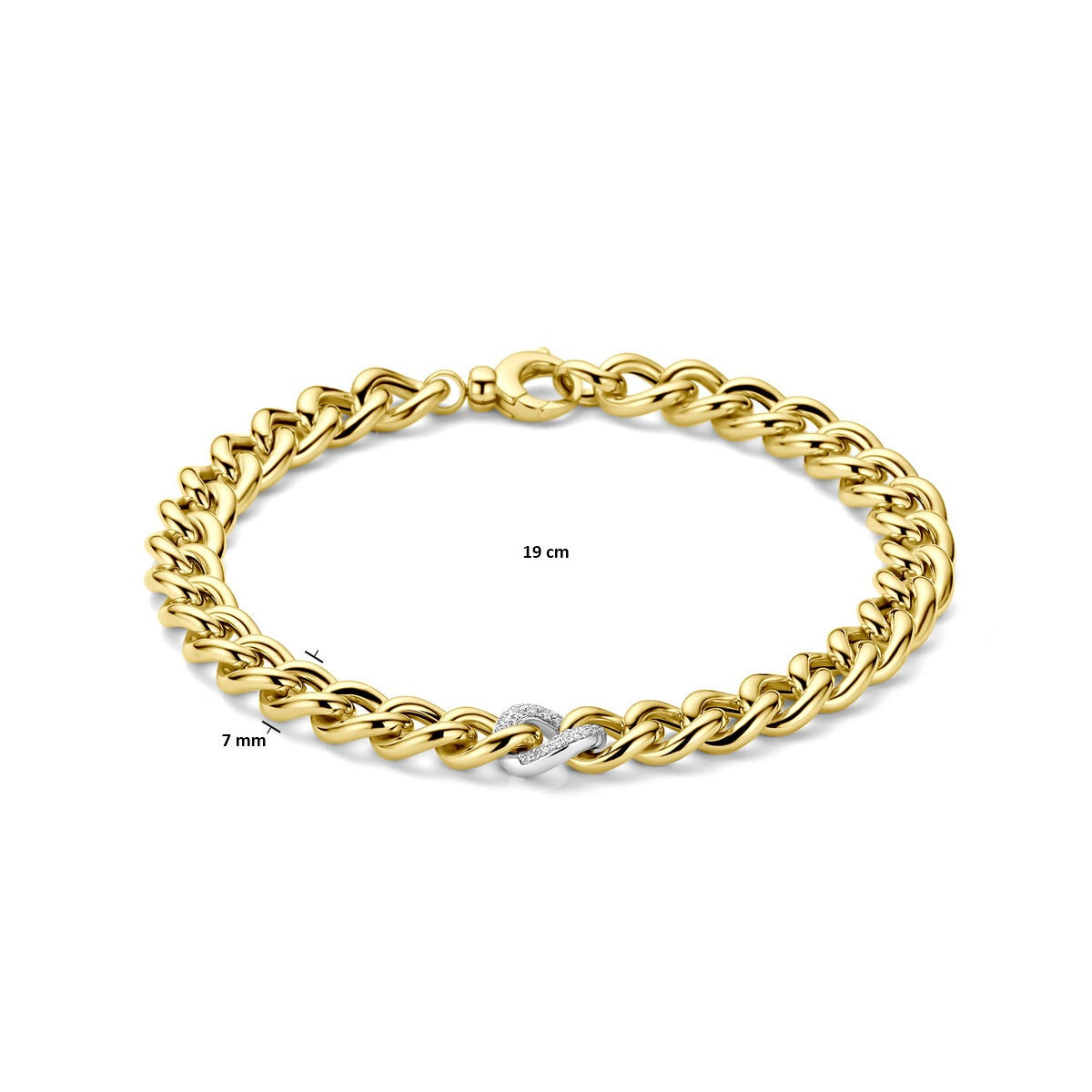 Bransoletka z żółtego i białego złota 14k z diamentem