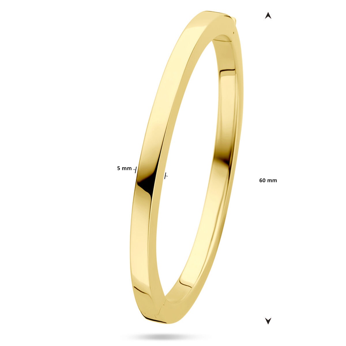 bangle z żółtego złota – 5 mm szerokości, z zapięciem na zawias