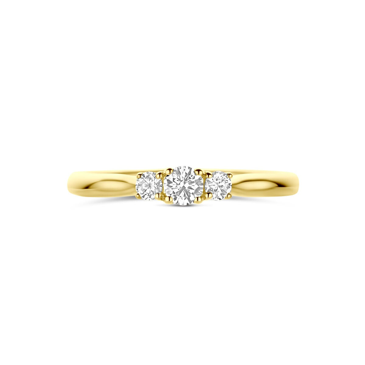 14k Żółte złoto pierścionek z 0.26ct diamentem hodowanym w laboratorium