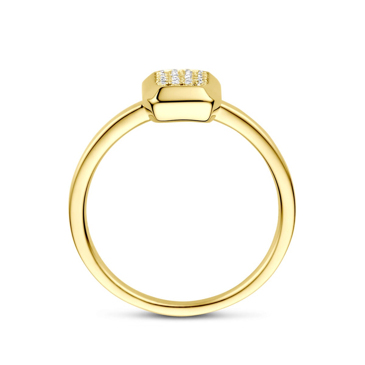 Złoty damski pierścionek 14k z diamentem 0.10ct