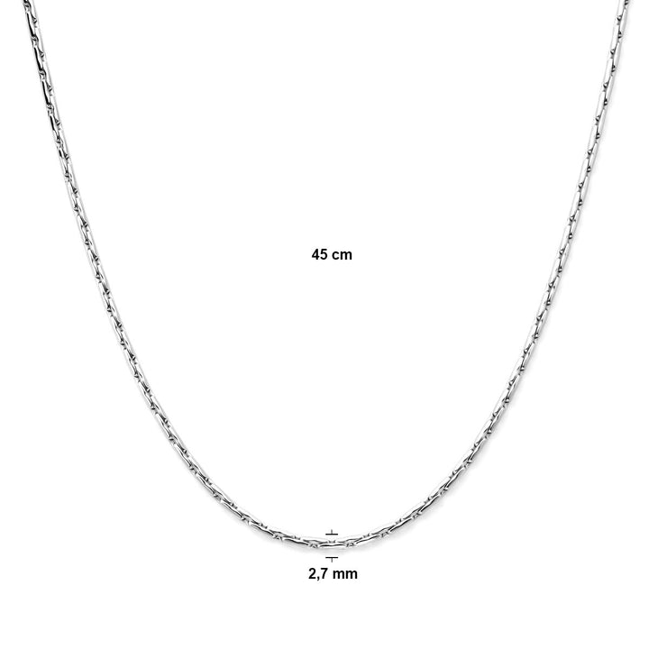 Zilveren cardano armband met glanzende afwerking – gerhodineerd
