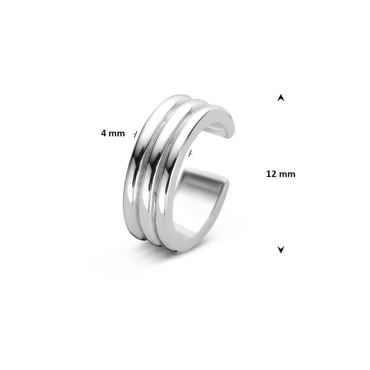 Srebrny ear cuff rodowany 925 – minimalistyczny design