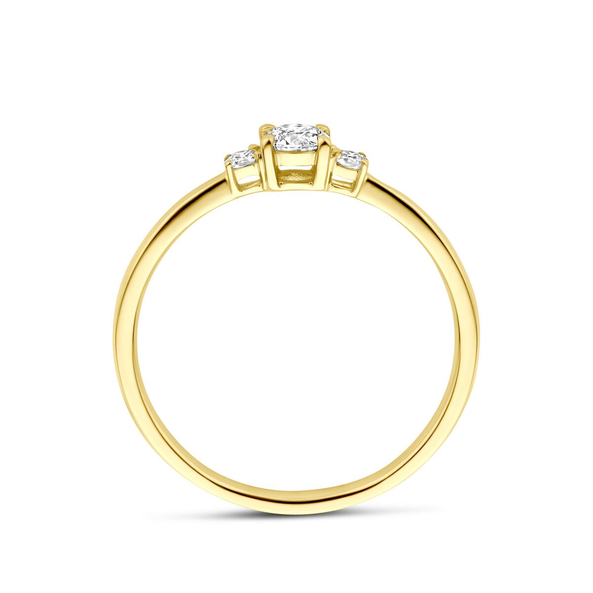 14k Żółte złoto pierścionek z 0.25ct diamentem hodowanym w laboratorium