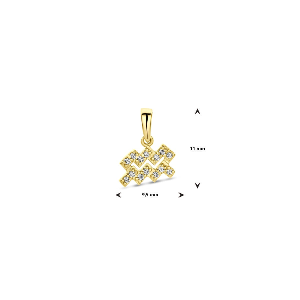 14k żółte złoto wisiorek z diamentem